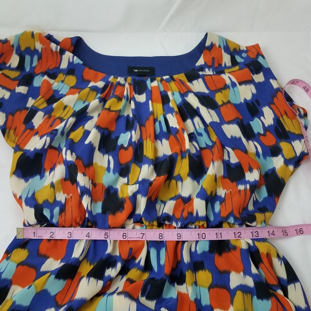 AB Studio Geometric Flutter Dress with Pockets 6 - Picture 10 of 14